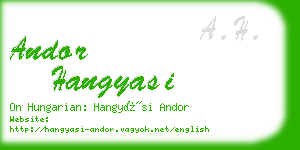 andor hangyasi business card